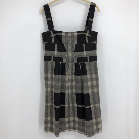 Burberry London Black Grey Plaid Square Neck Knee Lemgth Dress size 6 - Picture 8 of 15